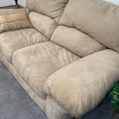 Soft puffy cream loveseat