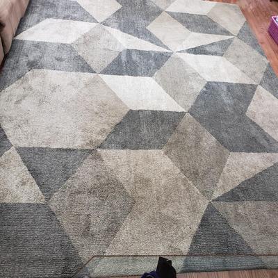 Greys and Tans Geometrical Area Rug 10' x 7' (D-KD)