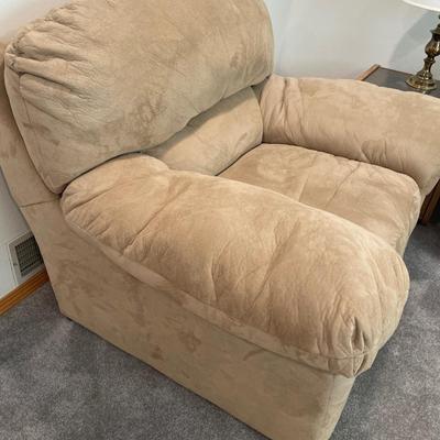 Puffy cream chair