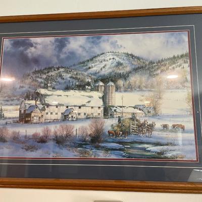Winter farm scene