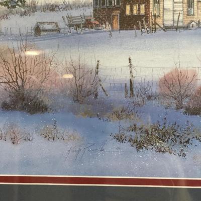 Winter farm scene