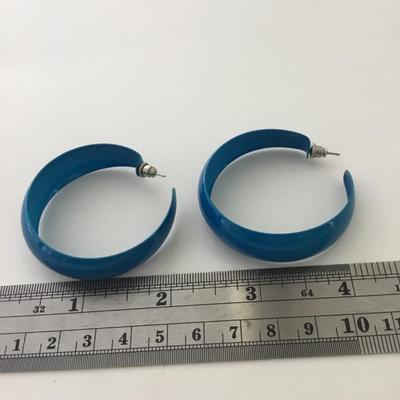 Light blue hoop earrings