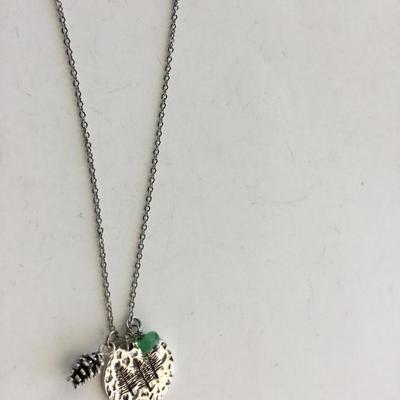 Silver tone b. Marked charm necklace