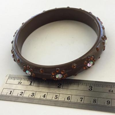 Brown fashion rhinestone bangle