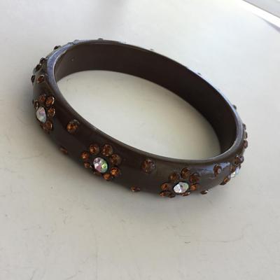 Brown fashion rhinestone bangle