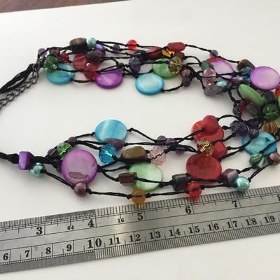 Colorful multilayer unique necklace