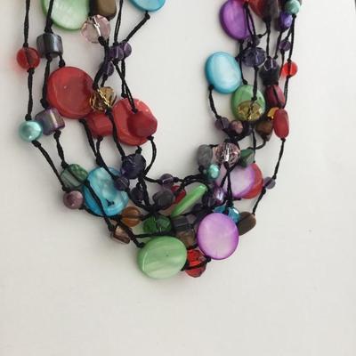 Colorful multilayer unique necklace