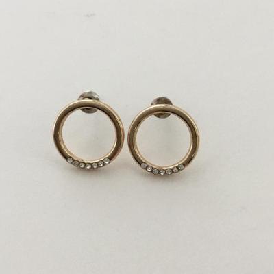 Gold tone round fashion earrings