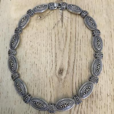 Vintage, silver and gold, toned collar statement, necklace