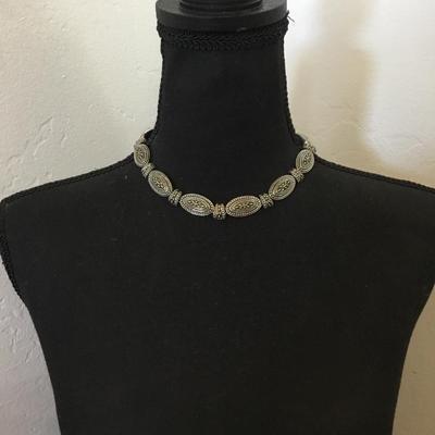 Vintage, silver and gold, toned collar statement, necklace