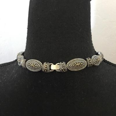 Vintage, silver and gold, toned collar statement, necklace