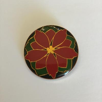 Christmas poinsettia flower brooch