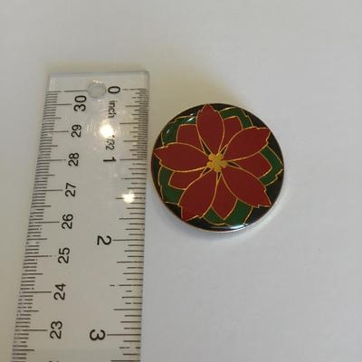 Christmas poinsettia flower brooch