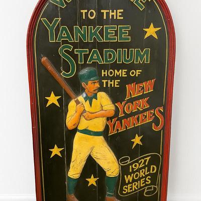 477 Antique 1927 World Series Yankee Stadium Sign