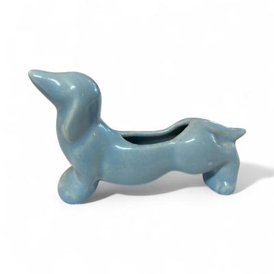 Sale Photo Thumbnail #372: Set Of 4 Dachshund Figurines   Three Ceramic and one Brass
Approximately  4" Long