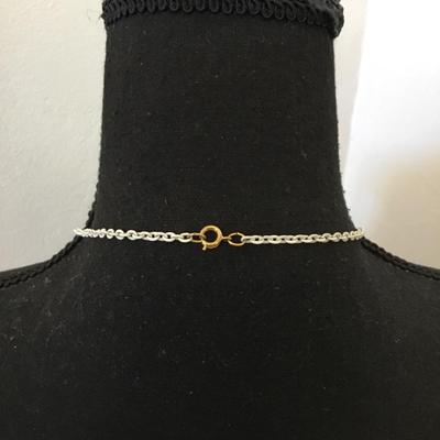 Mid century white chain, gold tone, accent chain necklace