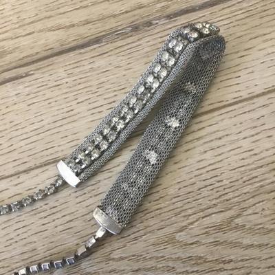 Beautiful vintage, mesh, rhinestone choker necklace