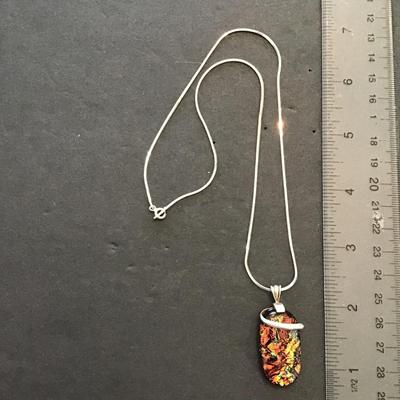 Beautiful art glass pendant on an Italy 925 chain