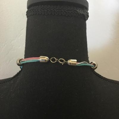 Unique, rare, bubblegum, cotton, candy, chunky ceramic bead necklace