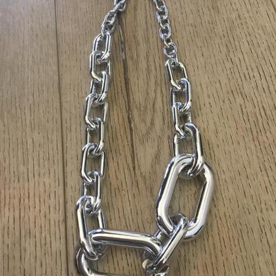 Metallic chrome chain, link, necklace lite chain