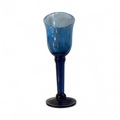 Sale Photo Thumbnail #384: Cobalt Blue Wine Glasses  Set of 5  7.5" Tall