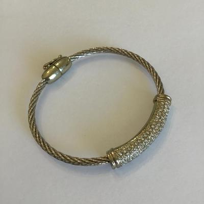 Vintage Rhinestone lock bracelet