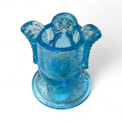 Sale Photo Thumbnail #395: Vintage Westmorland Blue Owl Toothpick Holder Figure Glass