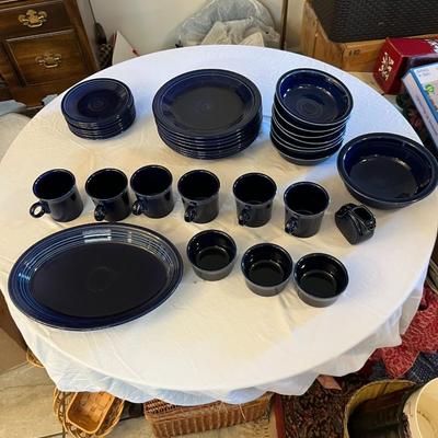 Sale Photo Thumbnail #406: Cobalt Blue Fiesta Dinnerware Total  of 34 Pieces