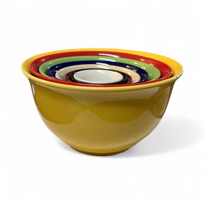 Sale Photo Thumbnail #415: Gibson Rainbow 8 PC Porcelain Nesting Mixing Bowl Set  3"-9" Bowls