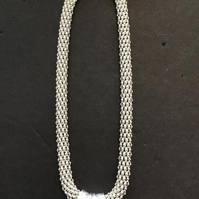 Sale Photo Thumbnail #62: Very nice Silvertone. Magnetic clasp choker necklace. Please see attached photos.
