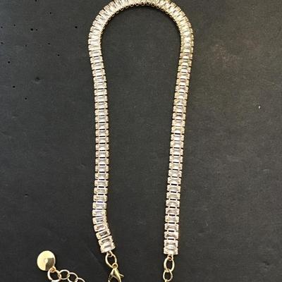Sale Photo Thumbnail #78: Very nice gold tone crystal rhinestone necklace. Please see attached photos.