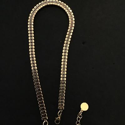 Sale Photo Thumbnail #80: Very nice gold tone crystal rhinestone necklace. Please see attached photos.