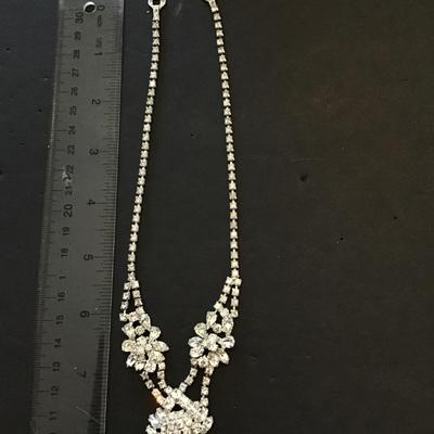 Sale Photo Thumbnail #179: Beautiful Silvertone rhinestone necklace. Please see attached photos.