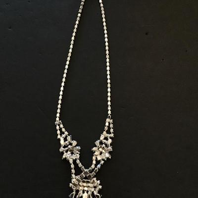 Sale Photo Thumbnail #181: Beautiful Silvertone rhinestone necklace. Please see attached photos.