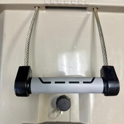 Sale Photo Thumbnail #513: Injection Mold Construction with UV Inhibitors, Cool Riser Technology®, Ultratherm® Insulated Lid and Body, Non-slip, Comfort Grip Steel Braided Cable Handles, Rubberized Lid T-latches.
Some light scratches on the top of the lid, but otherwise in like-n