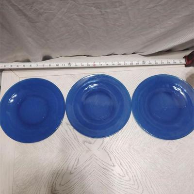blue glass plates