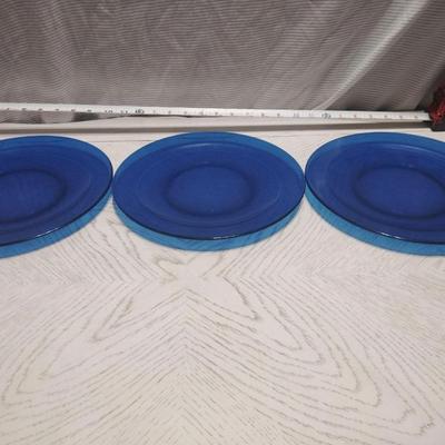 blue glass plates
