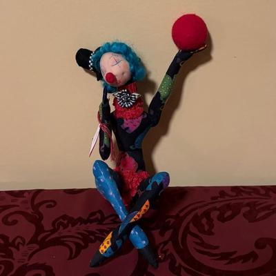 Barbara Schoenoff Cloth Art Clown Doll