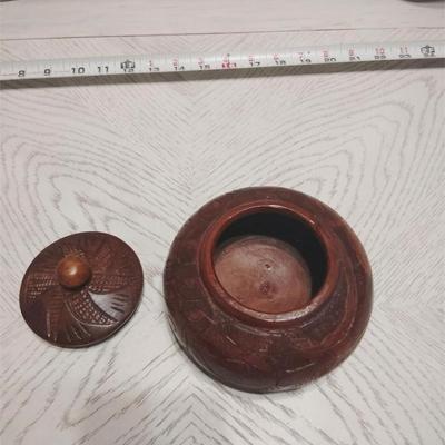 wooden bowl with lid