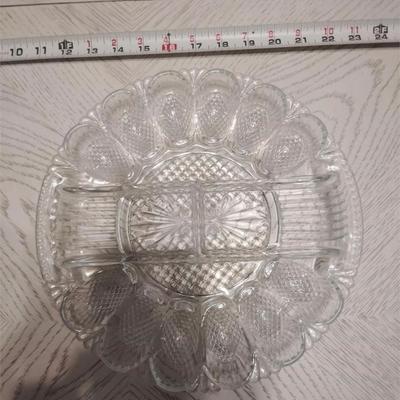 glass egg platter divided