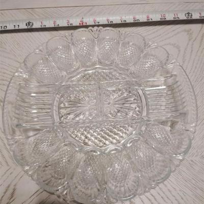 glass egg platter divided