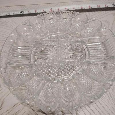 glass egg platter divided