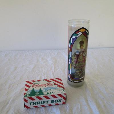 Sale Photo Thumbnail #181: Candle is 7" tall x 2-1/4" across, box of 40 incense logs