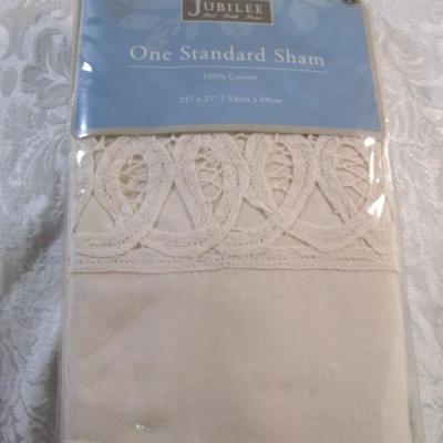 Sale Photo Thumbnail #201: Pillows are 12" square, set of pillow shams is 28" x 19", both of the individual pillow shams are 21" x 27"