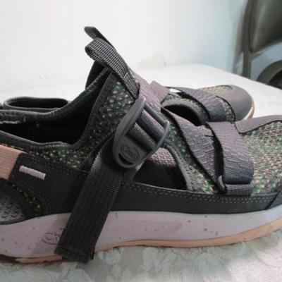 Sale Photo Thumbnail #295: Good condition, Sneakers are size 8-1/2, gray CHACOs are size 8, pink shoes are 8-1/2