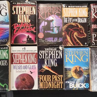 Sale Photo Thumbnail #338: Vintage Stephen King Horror Book Lot Classics The Shining Green Mile & many more. 

Will receive all items pictured as is.