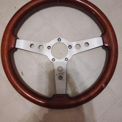 wooden steering wheel