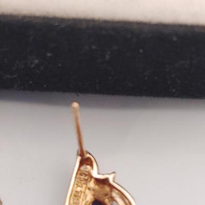 10k Gold Amethyst Dimond Earring