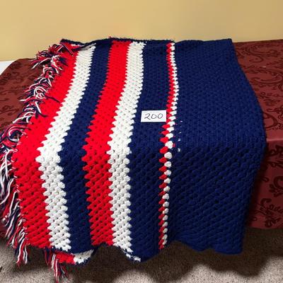 Red, White and Blue Afghan