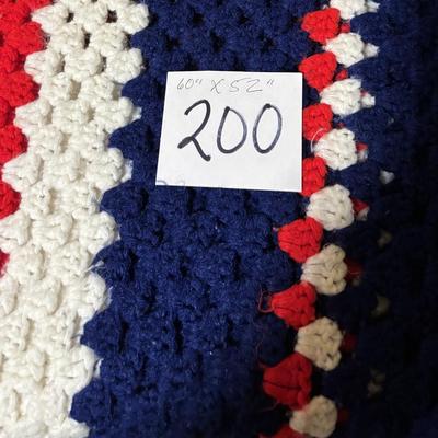 Red, White and Blue Afghan
